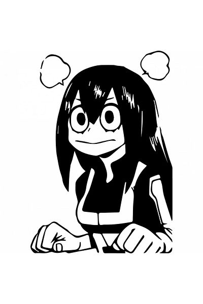 INOVATIX Set de 8 piese, autocolant anime My Hero Academia Tsuyu Asui, INOVATIX®. 6 cm