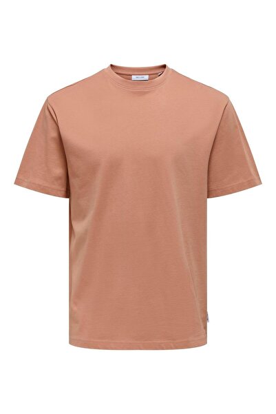 Only & Sons Ανδρικό πορτοκαλί μπλουζάκι ONSFRED LIFE RLX SS TEE NOOS - 22022532