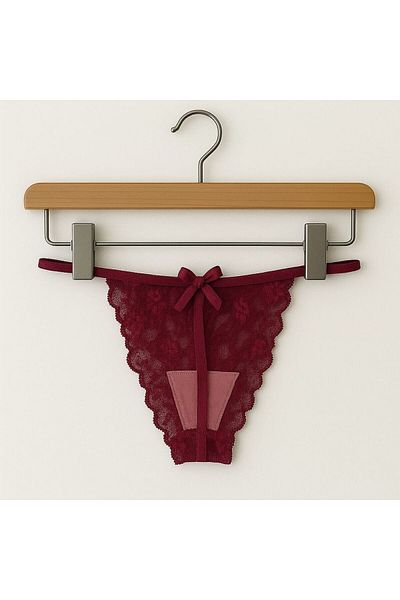 enmodaiçgiyim Burgundy Lace Women's String