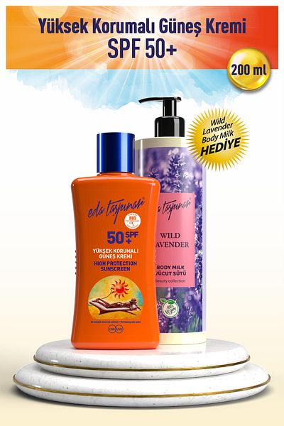 Eda Taşpınar High Protection Sunscreen Spf50+ 200ml with a Gift - Lavender Body Milk 400ml