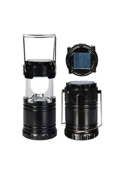 SIKS ® Rechargeable Solar Lamp, Suitable For Camping, Vacations, Fishing, 220v, Black