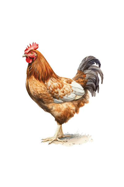 INOVATIX Set de 8 piese, autocolant găină cu coadă gri, INOVATIX®. 6 cm