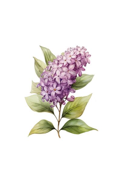 INOVATIX Set de 8 piese, Autocolant O crenguță de liliac, INOVATIX®. 6 cm