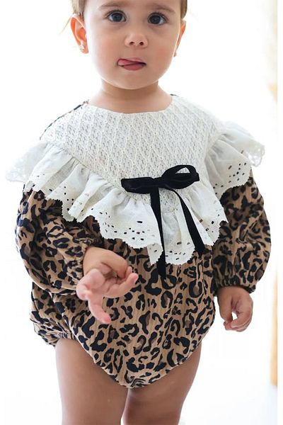 Baby Animals Baby Girl Romper Girl Kid Romper Birthday Party Wedding Romper Ruched Long Sleeve Romper