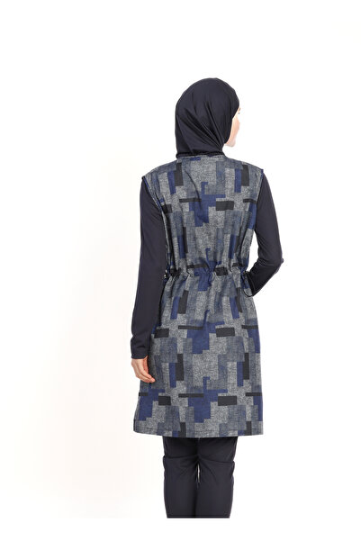 İKSUN Battal Large Size Lycra Long Sleeve Full Covered Hijab Swimsuit