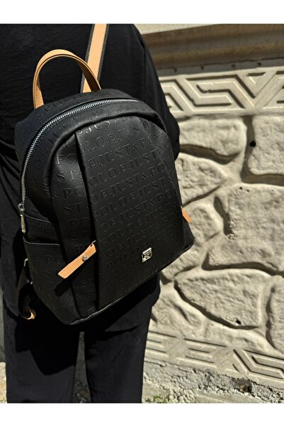 Just Polo حقيبة ظهر نسائية كبيرة الحجم ذات 9 أقسام باللون الأسود الجملي