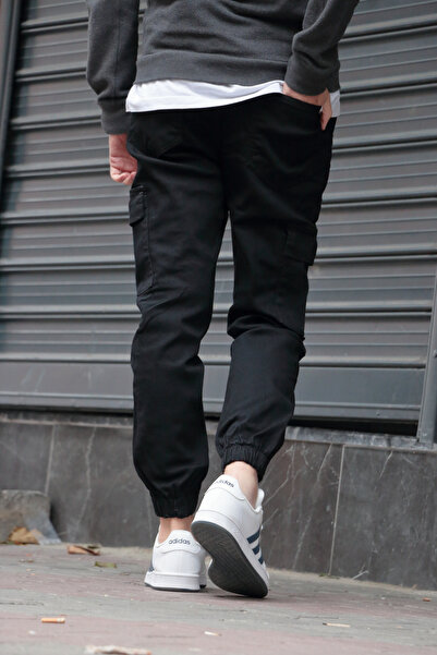 Osyday Battal Large Size Black Denim Pants Elastic Waist and Legs Flexible Lycra Jogger