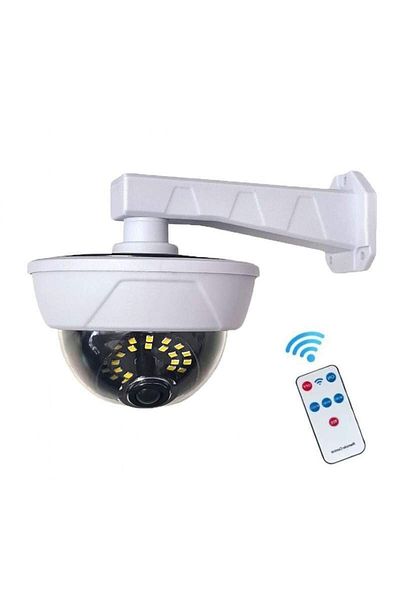 SIKS Solar Fake Camera Globe Type, 26 LED, Remote Control, Motion Sensor, White