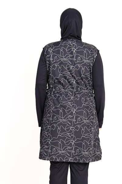 İKSUN Battal Large Size Lycra Long Sleeve Full Covered Hijab Swimsuit