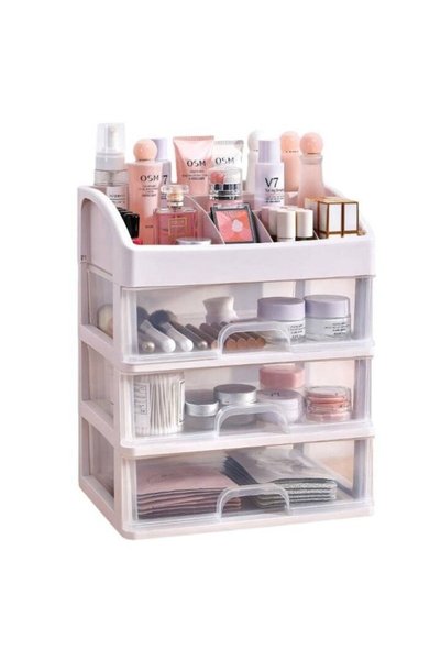 OEM Organizator transparent pentru cosmetice, machiaj, 27x23x17 cm, plastic