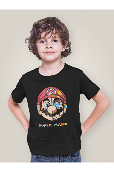 SEVBANO تي شيرت للأطفال مطبوع عليه تصميم سوبر ماريو للجنسين (1-12 سنة)