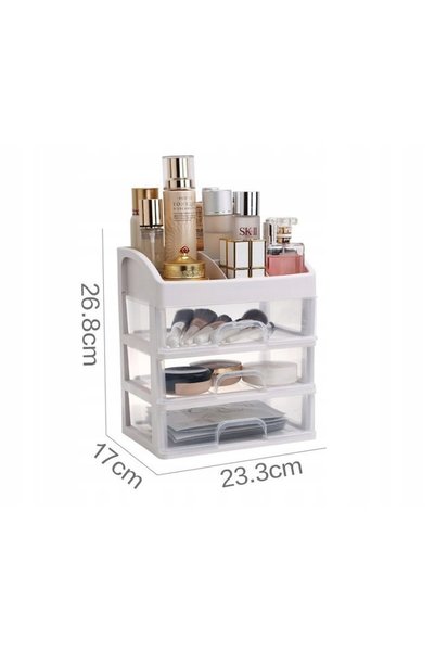 OEM Organizator transparent pentru cosmetice, machiaj, 27x23x17 cm, plastic