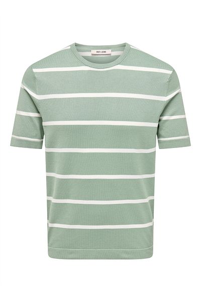 Only & Sons Onswyler Life Reg 14 Ss Striped Knit Men's Green Sweater - Os22032764