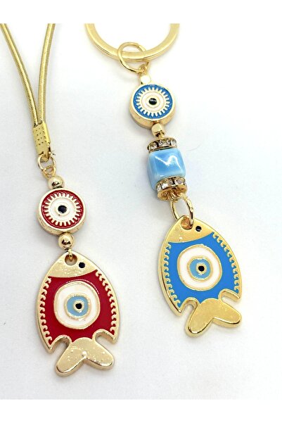 Azrua Ornament pentru oglindă auto cu pește roșu, amulete pentru mașină și se...