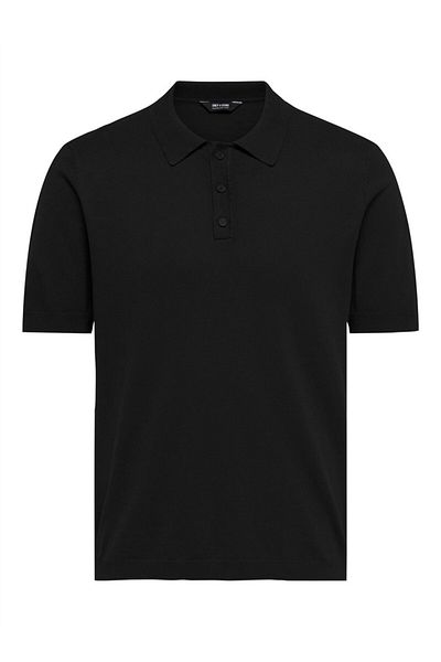 Only & Sons Onswyler Life Reg 14 Ss Polo Knit Noos Men's Black Sweater - 22022219