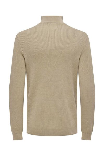 Only & Sons Onsphill Reg 12 Rib Half Zip Knit Men's Brown Sweater - 22030794