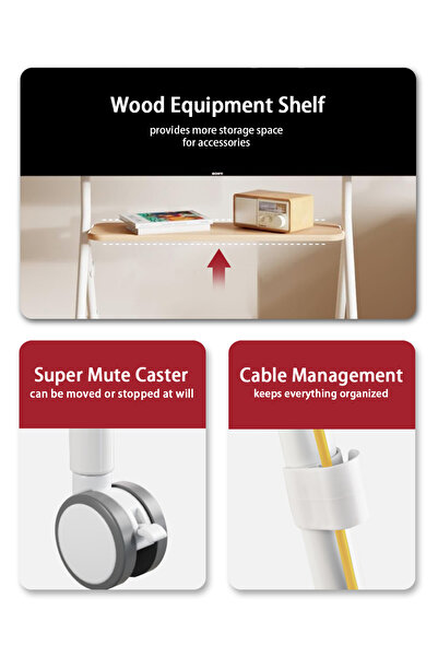Old_Feller 32-65" Artistic Easel Tv Stand: Height-adjustable, Wheels, Wood Shelf, Heavy-duty,