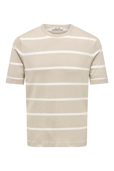 Only & Sons Onswyler Life Reg 14 Ss Striped Knit Men's Gray Sweater - Os22032764