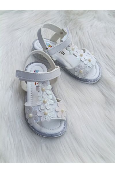 patik ayakkabı Girl Sandals with Daisy Pattern