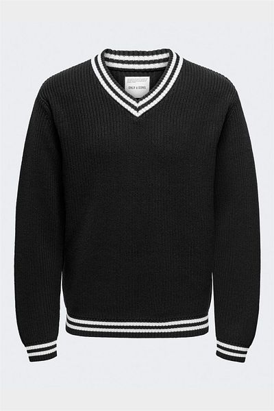 Only & Sons Onslima Life Reg 5 Mix Box Knit Bts Men's Black Sweater - 22031007