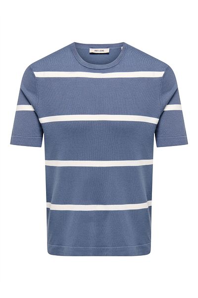 Only & Sons Onswyler Life Reg 14 Ss Striped Knit Men's Blue Sweater - Os22032764