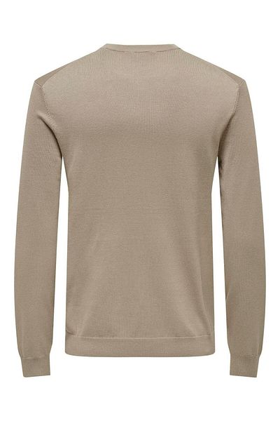 Only & Sons Onswyler Life Reg 14 Ls Crew Knit Noos Men's Brown Sweater - 22020088