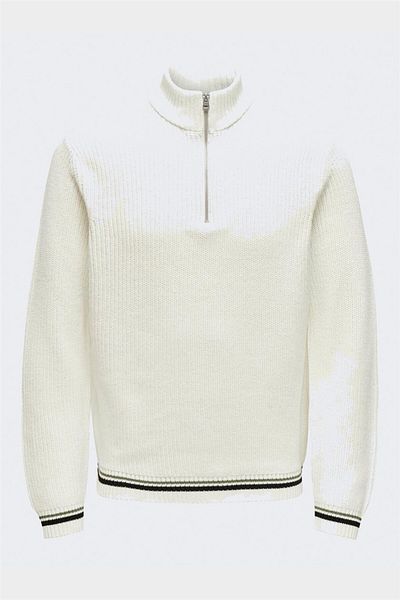 Only & Sons Onslima Life Reg 5 Mix Box Knit Bts Men's White Sweater - 22031007