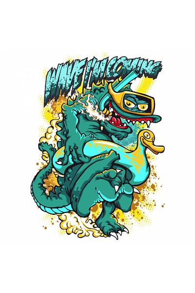 INOVATIX Set of 8 pieces, Sticker Wave incoming, INOVATIX®. 6 cm
