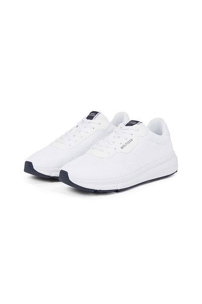Tommy Hilfiger Men White Lightweight Rwb Knit Sneakers