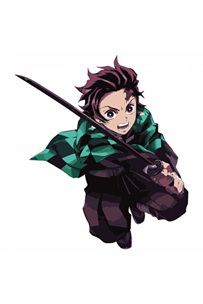 INOVATIX Set de 8 piese, autocolant Tanjiro Kamado Demon Slayer, INOVATIX®. 6 cm