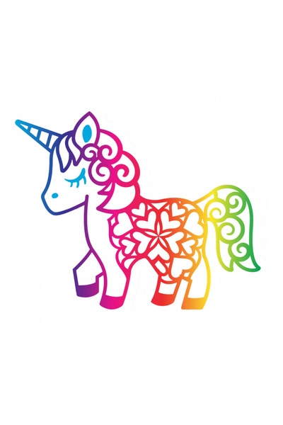 INOVATIX Set de 8 bucăți, autocolant Unicorn Spectrum, INOVATIX®. 6 cm