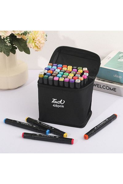 Wolawood Special Design Marker Pen Set 24-36-48-60-80-120 Colors Options Artist Drawing Kit with Carrying Bag