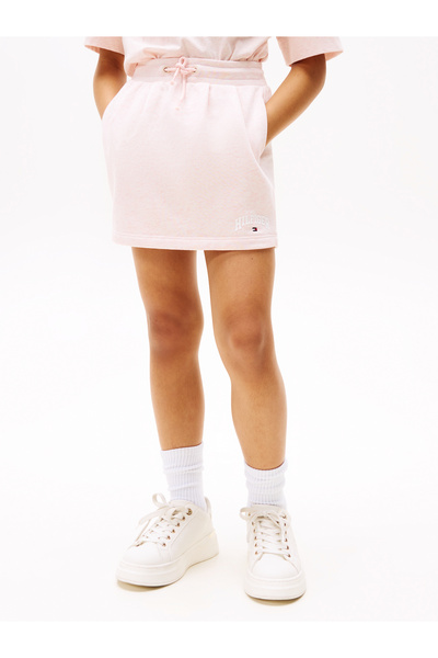Tommy Hilfiger Girls Coral Ice Heather Varsity Terry Mini Skirt