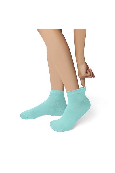 Happy Body Bamboo Women's 2-Piece Special Boxed Short Sleeve Plain Washable Fabric Floating Rubber Seamless Toe End