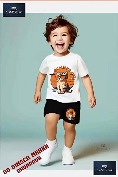 SS SİNSER Tricou cu gât rotund cu imprimeu special „CAT EYE GLASSES SUMMER” p...