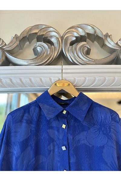 Invee Invee 7109 Floral Patterned Shirt - Sax