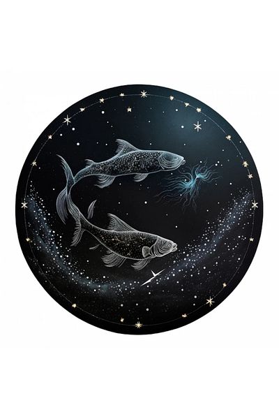 INOVATIX Set de 8 piese, autocolant cu simbolul zodiacal Pești, INOVATIX®. 6 cm