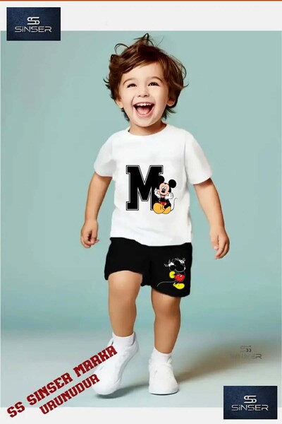 SS SİNSER Children's "MICKEY M SITTING NEXT TO HIM" Special Printed Crew Neck...