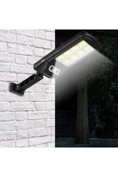SIKS Lampă solară de exterior, cu panou solar, 120 LED-uri, pentru grădină, alee, intrarea în casă, lampă cu LED-uri COB