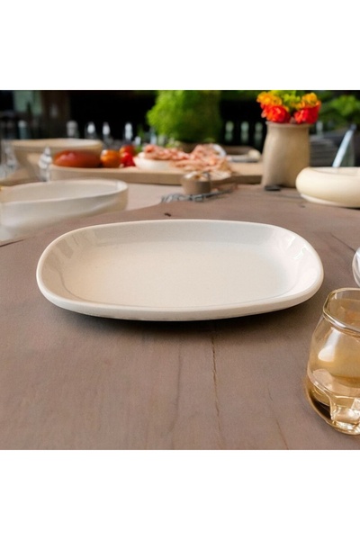 BARITCIOGLU Plate Oval Boat Classic White Shatterproof