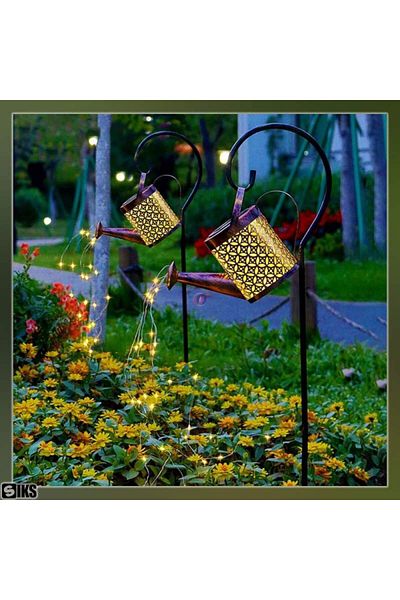 SIKS Decorative Garden Lamp, Solar Charging, Sprinkler Model with Lights, Imitate the Flow of Water