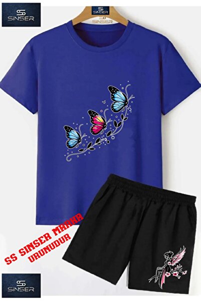 SS SİNSER Children's “Butterfly 3Lu Sarmasik“ Special Printed Crew Neck T-Shi...