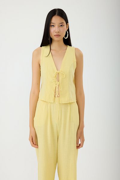 SEVİLEN Tie-Up Linen Vest