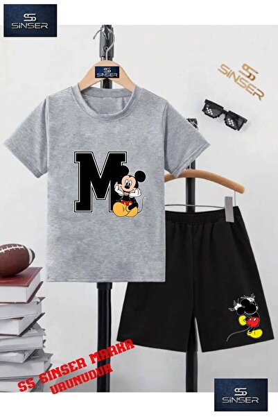 SS SİNSER Children's "MICKEY M SITTING NEXT TO HIM" Special Printed Crew Neck...