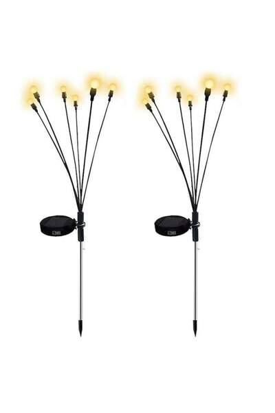 SIKS Set de 2 x Lampă decorativă solară SIKS pentru grădină/peluză cu încărcare solară, 8 LED-uri, efect de licurici