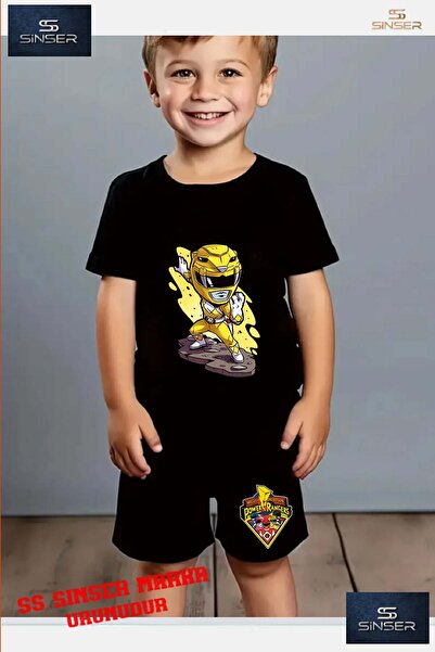 SS SİNSER Tricou cu gât rotund cu imprimeu special pentru copii „POWERRANGER ...