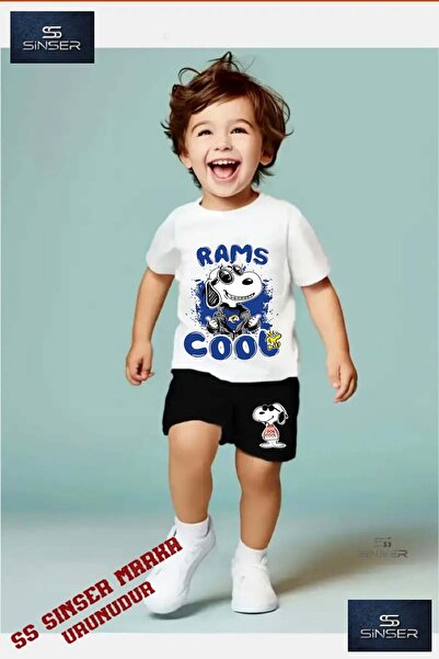 SS SİNSER Παιδικό μπλουζάκι με λαιμόκοψη "SNOPY RAMS COOL BLUE" με ειδική στά...