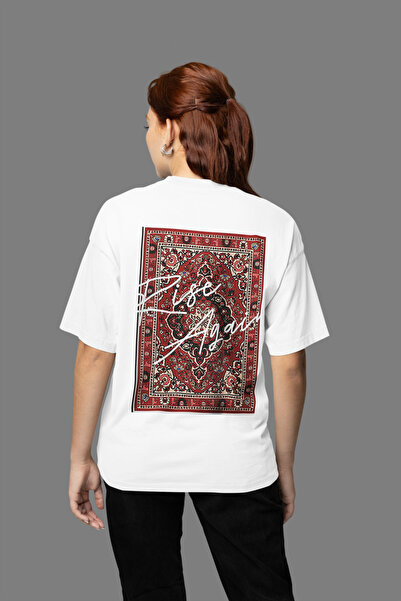 MAGORS تيشيرت نسائي بأكمام قصيرة من القطن مطبوع برقبة دائرية من RISE AGAIN