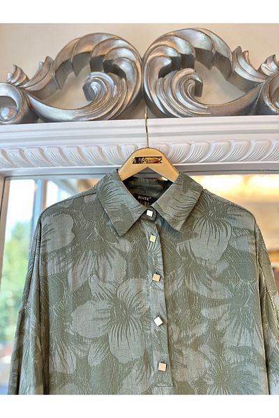 Invee Invee 7109 Floral Patterned Shirt - Khaki