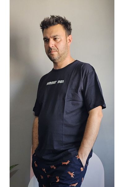 Butik Men's Crew Neck Pocket Shorts Set